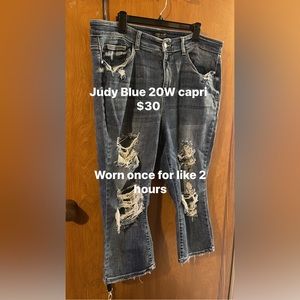 Just Blue Distressed Crop